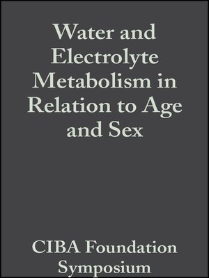 cover image of Water and Electrolyte Metabolism in Relation to Age and Sex